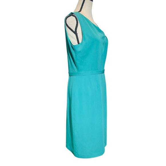 Elie Tahari Elegant Teal Sleeveless Dress - Picture 2 of 4